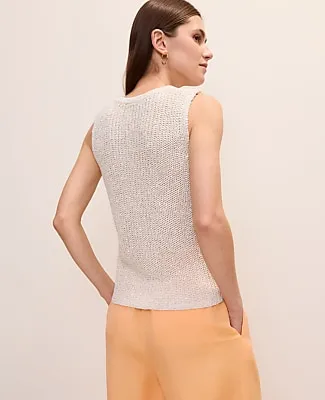 Ann Taylor Sequin Metallic Sweater Shell Top sold by Ann Taylor product image thumbnail 2