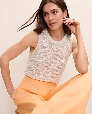 Ann Taylor Sequin Metallic Sweater Shell Top sold by Ann Taylor product image thumbnail 3