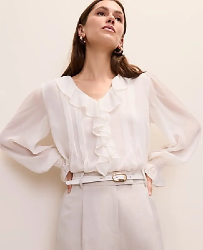 Ann Taylor Ruffle Trim Blouse made by Ann Taylor