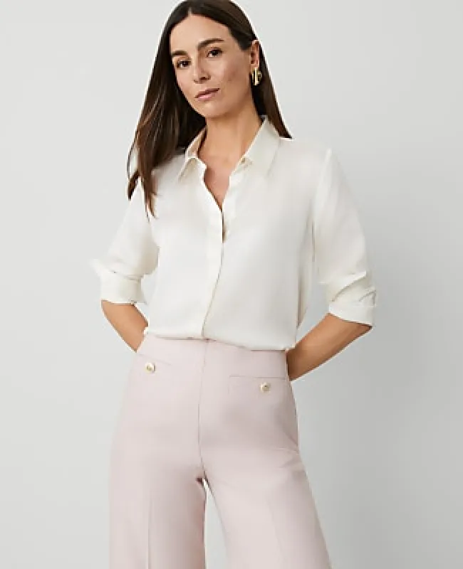 Ann Taylor Petite Satin Modern Shirt made by Ann Taylor
