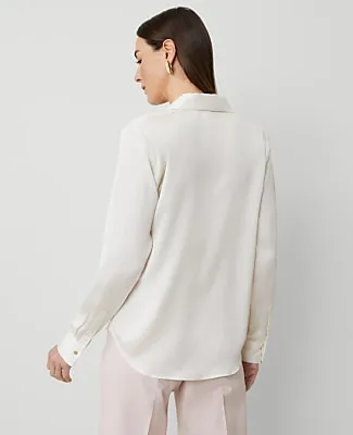 Ann Taylor Petite Satin Modern Shirt sold by Ann Taylor product image thumbnail 2