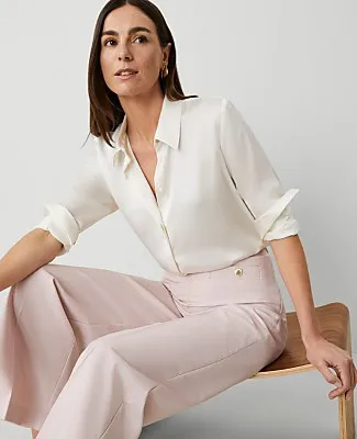 Ann Taylor Petite Satin Modern Shirt sold by Ann Taylor product image thumbnail 3