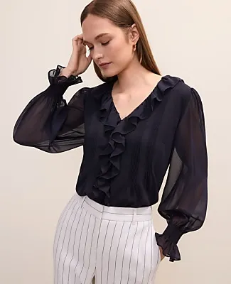 Ann Taylor Ruffle Trim Blouse sold by Ann Taylor
