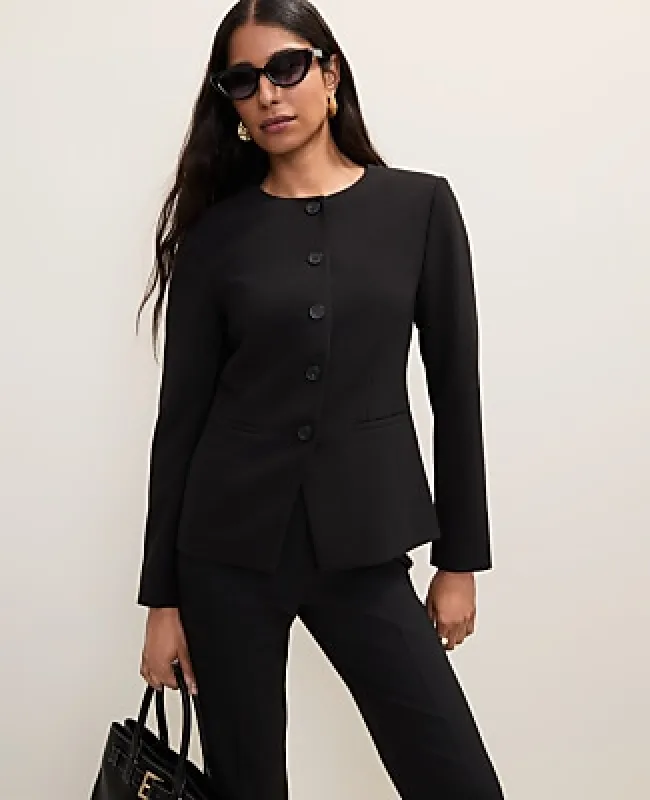 Ann Taylor Split Hem Jacket in Fluid Crepe made by Ann Taylor