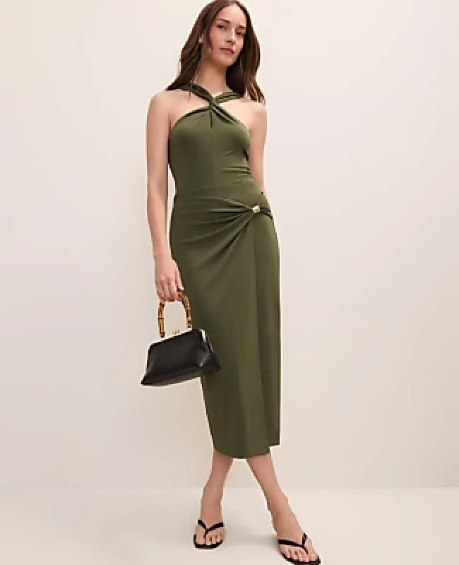 Ann Taylor Hardware Embellished Wrap Midi Skirt made by Ann Taylor