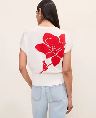 Ann Taylor Petite Floral Jacquard Sweater Shell Top sold by Ann Taylor product image thumbnail 2