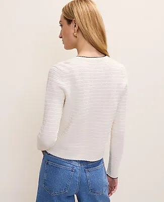 Ann Taylor Textured Stitch Cardigan sold by Ann Taylor product image thumbnail 2