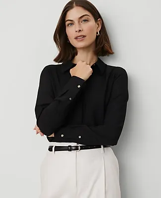 Ann Taylor Petite Satin Modern Shirt sold by Ann Taylor