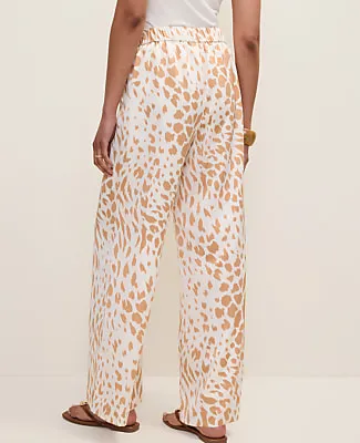 Ann Taylor Petite Easy Wide-Leg Pant in Animal Print Satin sold by Ann Taylor product image thumbnail 3
