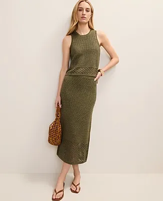 Ann Taylor Petite Crochet Midi Sweater Skirt sold by Ann Taylor
