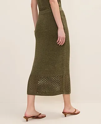 Ann Taylor Petite Crochet Midi Sweater Skirt sold by Ann Taylor product image thumbnail 3