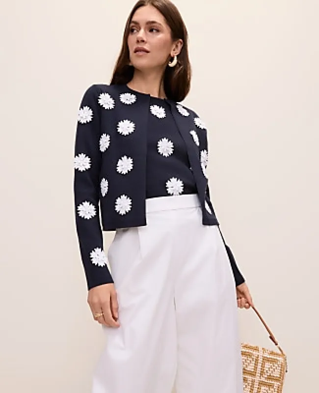 Ann Taylor Floral Appliqué Cardigan made by Ann Taylor
