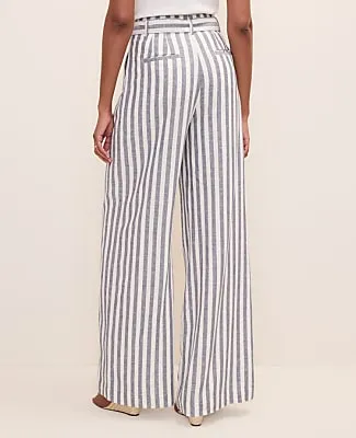 Ann Taylor The Striped Paperbag Waist Pant in Linen Blend sold by Ann Taylor product image thumbnail 3