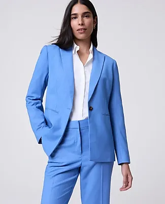 Ann Taylor The Single Button Blazer in Luxe Twill sold by Ann Taylor