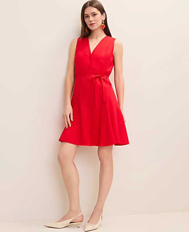 Ann Taylor Petite Linen Blend Flare Dress made by Ann Taylor
