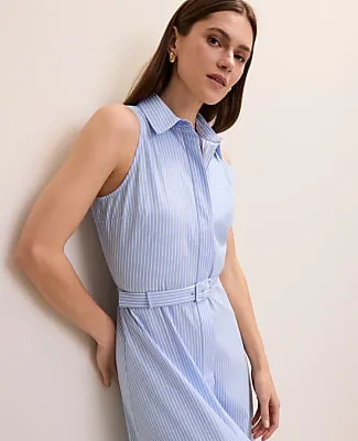 Ann Taylor Petite Striped Collared Halter Midi Dress sold by Ann Taylor product image thumbnail 3