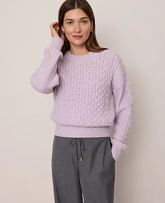 Ann Taylor Weekend Popcorn-Stitch Cable Sweater sold by Ann Taylor product image thumbnail 2