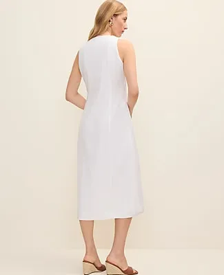 Ann Taylor Button Midi Dress in Linen Blend sold by Ann Taylor product image thumbnail 2