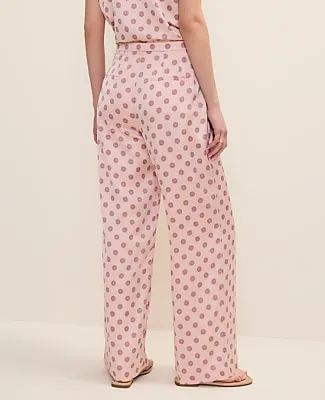 Ann Taylor The Petite Side Zip Wide-Leg Pant in Geo Satin sold by Ann Taylor product image thumbnail 3