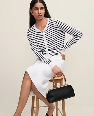 Ann Taylor The Striped Ann Cardigan sold by Ann Taylor