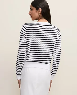 Ann Taylor The Striped Ann Cardigan sold by Ann Taylor product image thumbnail 2