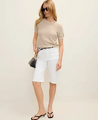 Ann Taylor Shimmer Pointelle Modern Sweater Tee sold by Ann Taylor product image thumbnail 3