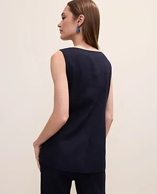 Ann Taylor The Long Crew Neck Vest in Linen Blend sold by Ann Taylor product image thumbnail 2