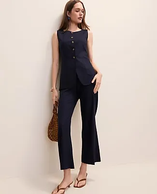 Ann Taylor The Long Crew Neck Vest in Linen Blend sold by Ann Taylor product image thumbnail 3