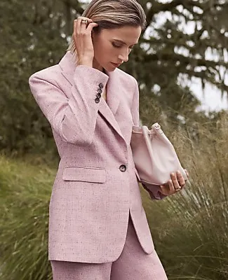 Ann Taylor The Petite Long Single Button Blazer in Tweed sold by Ann Taylor product image thumbnail 3