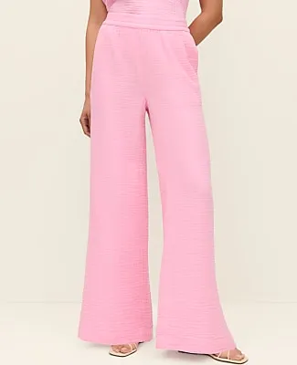Ann Taylor The Easy Fit Wide-Leg Pant in Cotton Gauze sold by Ann Taylor product image thumbnail 2