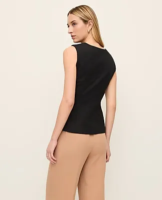 Ann Taylor The Petite V-Neck Peplum Vest in Seasonless Stretch sold by Ann Taylor product image thumbnail 2