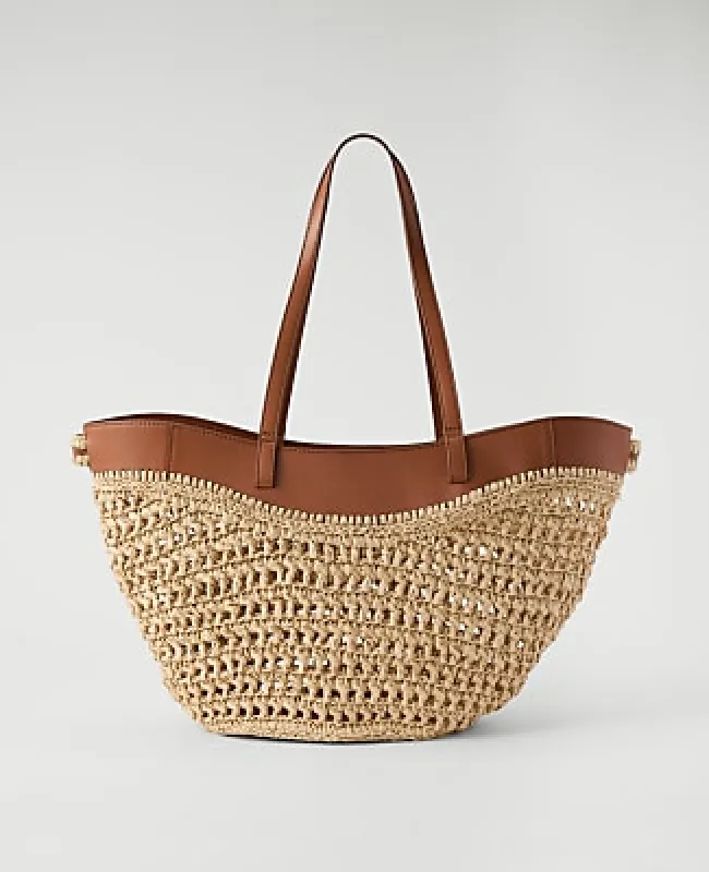 Ann Taylor Weekend Straw Tote made by Ann Taylor