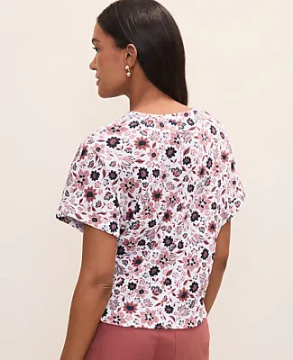 Ann Taylor Petite Weekend Floral Crew Neck Top sold by Ann Taylor product image thumbnail 2