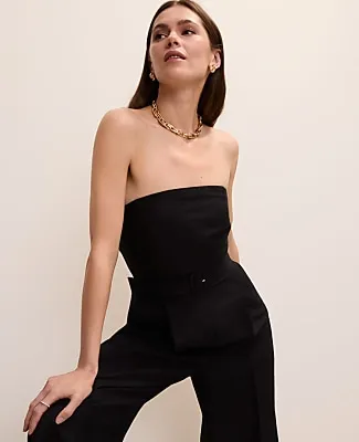 Ann Taylor Belted Strapless Jumpsuit in Linen Blend sold by Ann Taylor product image thumbnail 3