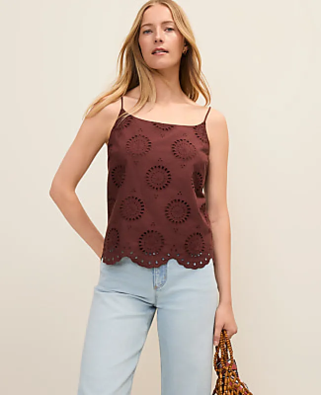 Ann Taylor Weekend Eyelet Tank Top made by Ann Taylor