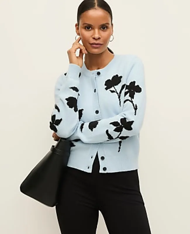 Ann Taylor Petite Floral Jacquard Cardigan made by Ann Taylor
