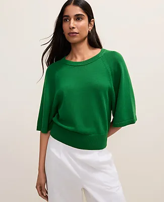 Ann Taylor Petite Raglan Crew Neck Sweater sold by Ann Taylor