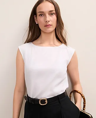 Ann Taylor Petite Boatneck Top in Linen Blend sold by Ann Taylor