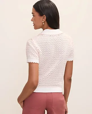 Ann Taylor Weekend Texture Stitch Polo Sweater sold by Ann Taylor product image thumbnail 2
