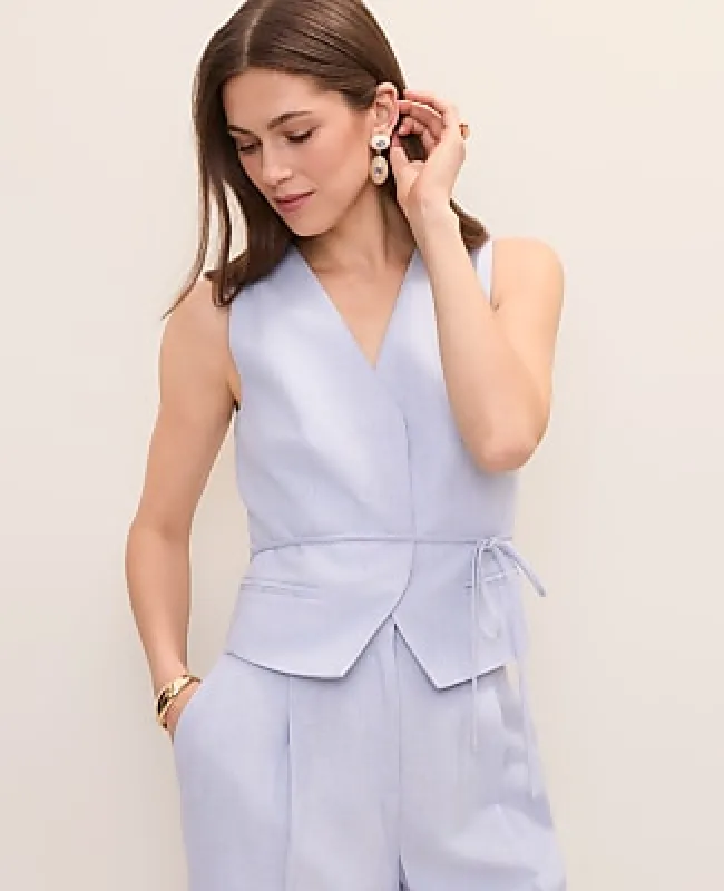 Ann Taylor Petite Tie Waist Vest made by Ann Taylor