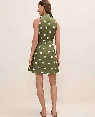 Ann Taylor Petite Polka Dot Halter Mini Dress in Linen Blend sold by Ann Taylor product image thumbnail 2