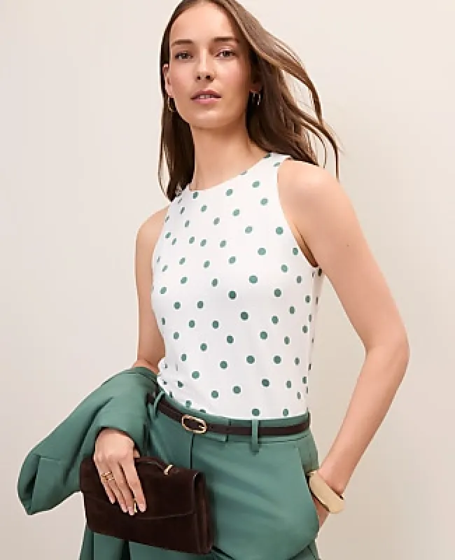 Ann Taylor Crew Neck Halter Tank Top made by Ann Taylor