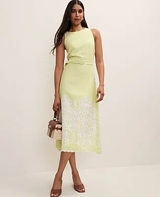 Ann Taylor Petite Eyelet Halter Midi Dress sold by Ann Taylor
