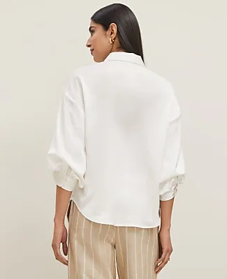 Ann Taylor Petite Blouson Sleeve Shirt sold by Ann Taylor product image thumbnail 2