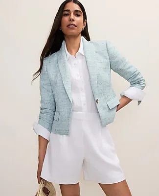 Ann Taylor The Modern Newbury Blazer in Tweed sold by Ann Taylor