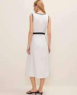 Ann Taylor Petite Belted Midi Dress in Linen Blend sold by Ann Taylor product image thumbnail 2