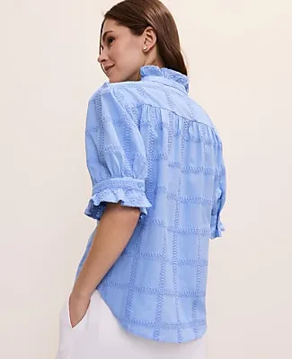 Ann Taylor Crochet Ruffle Collar Blouse sold by Ann Taylor product image thumbnail 2