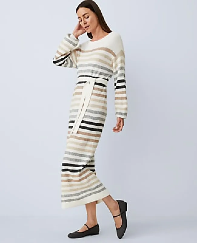 Ann Taylor Weekend Striped Midi Sweater Dress made by Ann Taylor