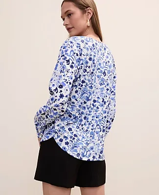 Ann Taylor Paisley Mixed Media Pleat Front Top sold by Ann Taylor product image thumbnail 2