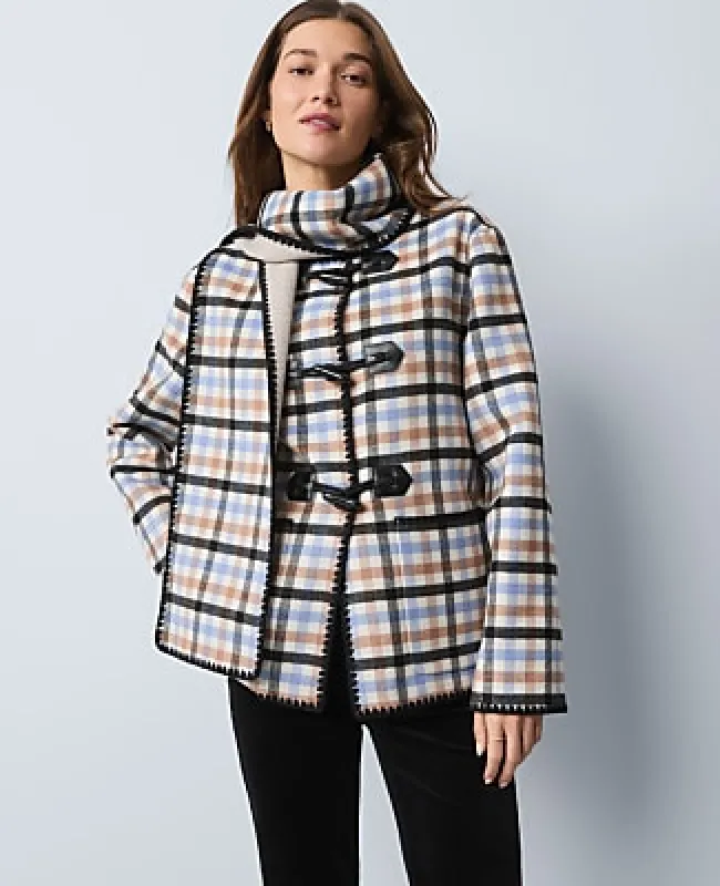 Ann Taylor Weekend Plaid Scarf Coat made by Ann Taylor